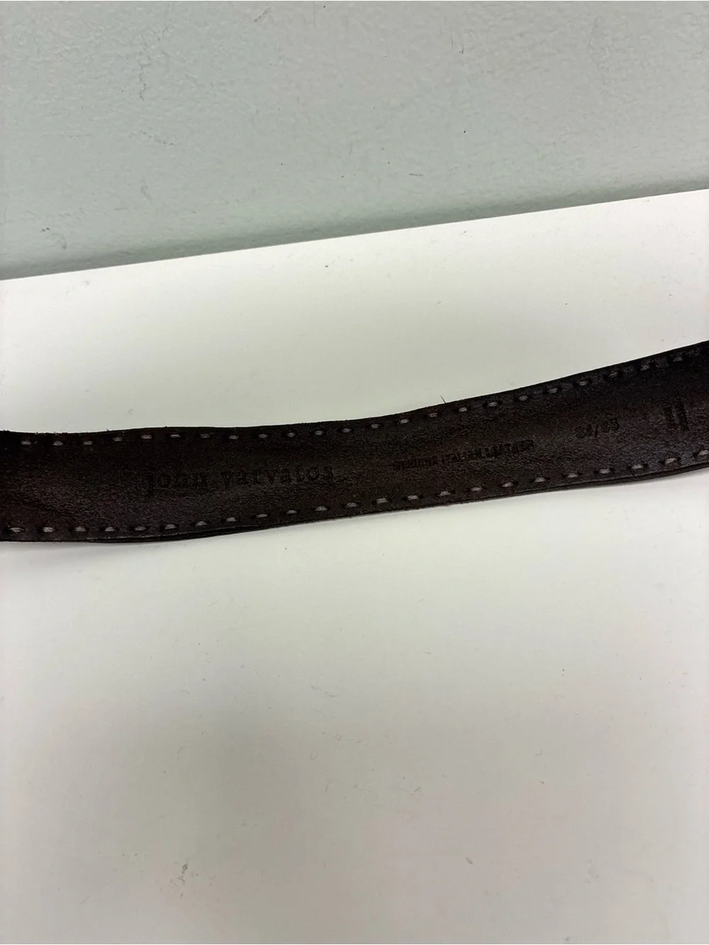 $398 Brand New John Varvatos Collection Stitched brown Belt Size 34